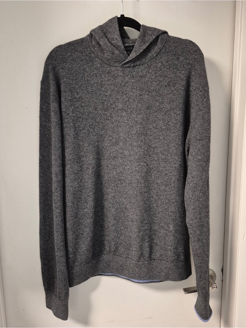 Greyson Koko Men's Cashmere Hoodie in Charcoal Heather, Size XL